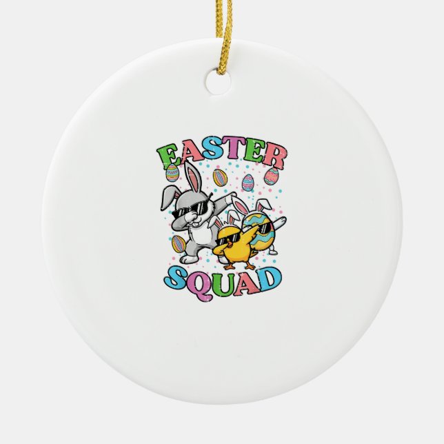 Påskpatrull Kanin Ägg Chick Dab Besättning Matchan Julgransprydnad Keramik (Framsidan)