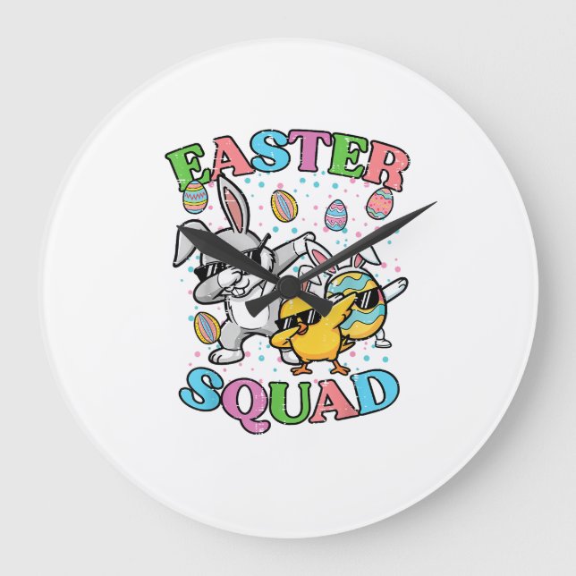 Påskpatrull Kanin Ägg Kyckling Dab Lag Matchande M Stor Klocka (Framsida)