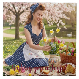Påskpicknick i vintage-stil: Keramisk platta Kakelplatta