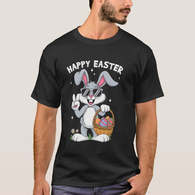 Påskpresenter Kanin Fred Påskkorg Påsk Kläder T Shirt (Framsida)