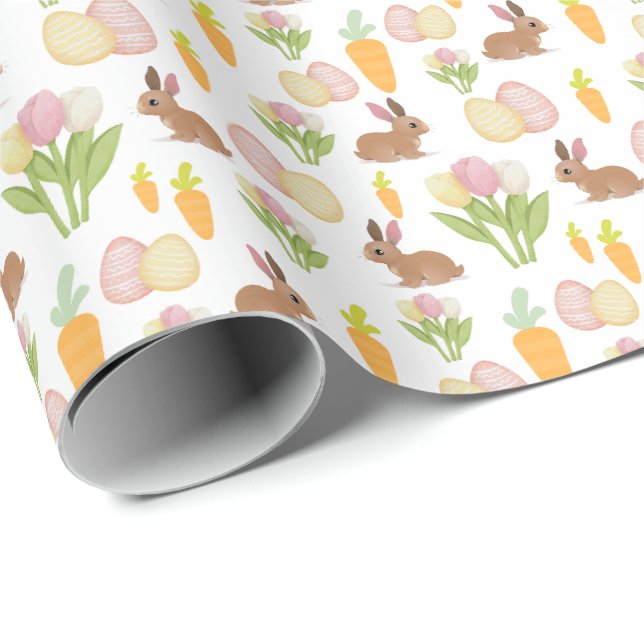Påskpresentpapper med kanin och ägg presentpapper (Rullad Hörn)