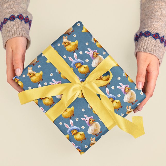 Påskpresentpapper med Kycklingmönster Presentpapper (Skapare uppladdad)