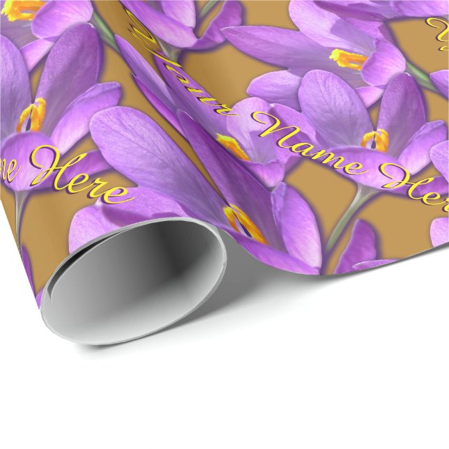 Påskpresentpapper Vårkrokus presentpapper (Rullad Hörn)
