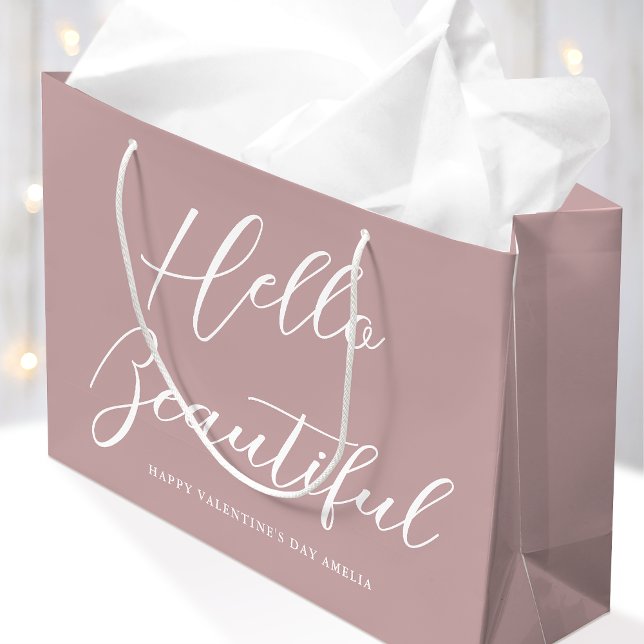 Påskpresentpåse Elegant Skrift Dammtrosa (Skapare uppladdad)