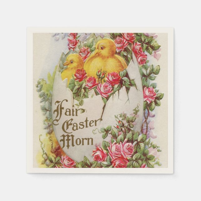 Påskpyttes och rosor pappersservetter (Framsidan)
