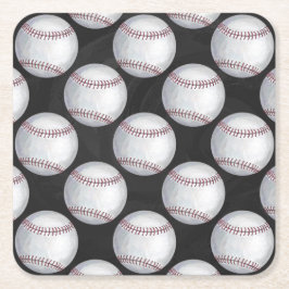 Paskriven Baseball Mönster Underlägg Papper Kvadrat