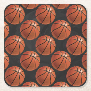 Paskriven Basketball Mönster Underlägg Papper Kvadrat
