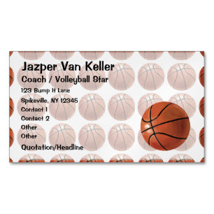 Paskriven Basketball Mönster Visitkortmagnet