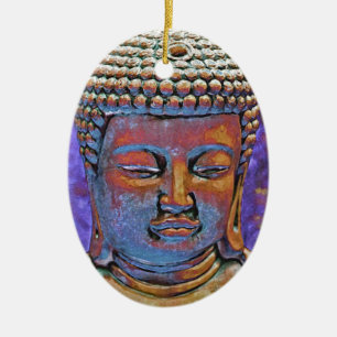 Paskriven Buddha Julgransprydnad Keramik