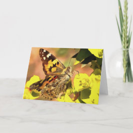 Paskriven Dam Butterfly på Myrtle Spurge Kort
