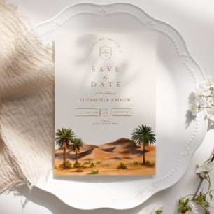 Paskriven Desert Bröllop Spara Datumet