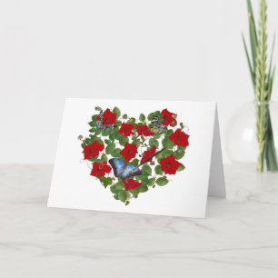 Paskriven fjäril i Petunia Heart Kort