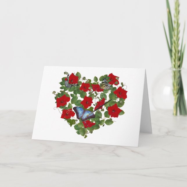 Paskriven fjäril i Petunia Heart Kort (Framsida)
