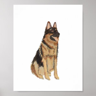 Paskriven German shepard Porträtt Poster