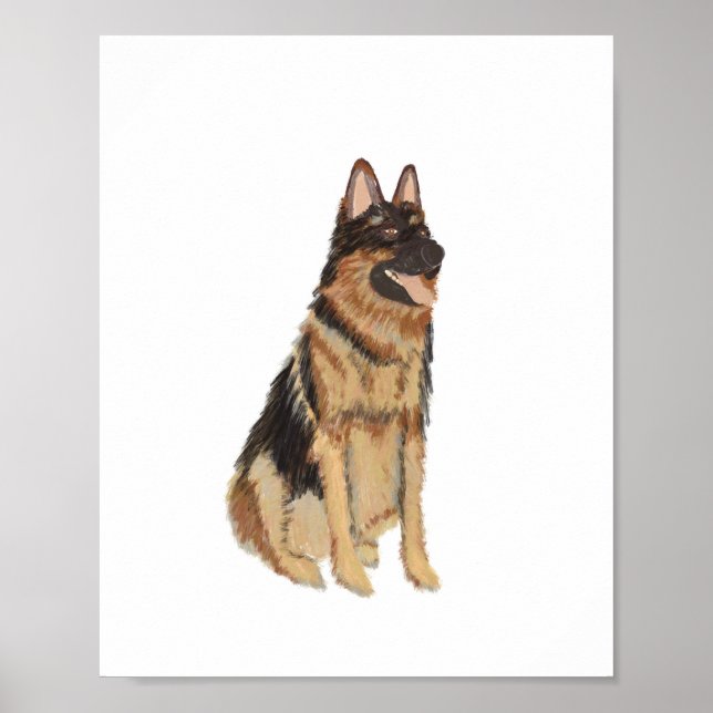 Paskriven German shepard Porträtt Poster (Framsidan)