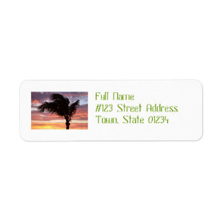 Paskriven Handflatan Sunset Returadress Etikett