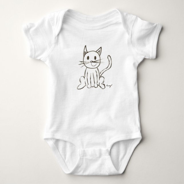 Paskriven Kattunge Infant Creeper T Shirt (Framsida)