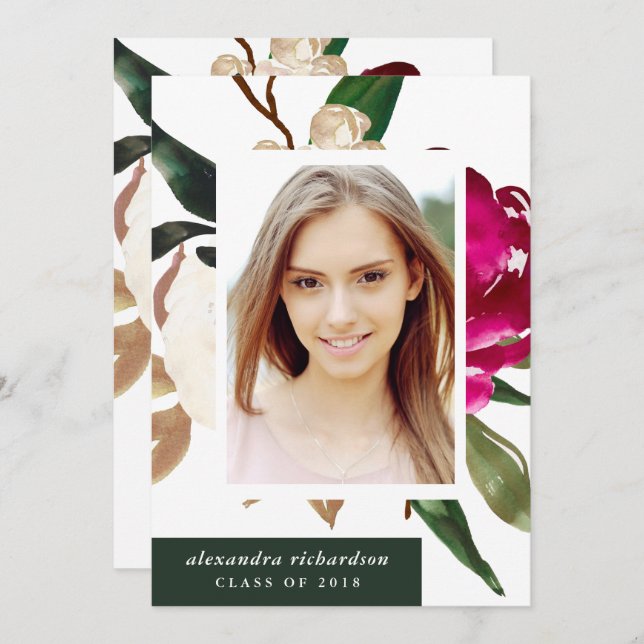 Paskriven Magnolia | FotoStudentfest Inbjudningar (Fram/baksida)