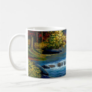 Paskriven Mysterious Skogen och River Coffee Mugg