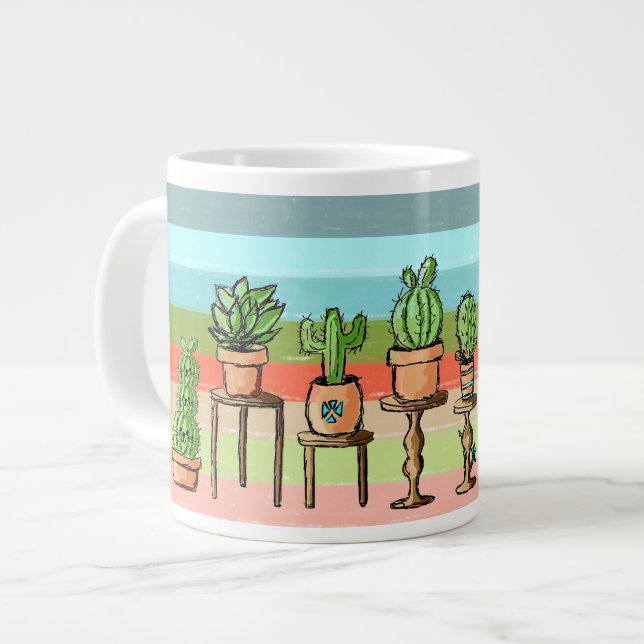 Paskriven Rand Cacti Jumbo Mugg (Framsida vänster)