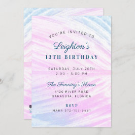 Paskriven Tropical Löv Birthday Inbjudningar