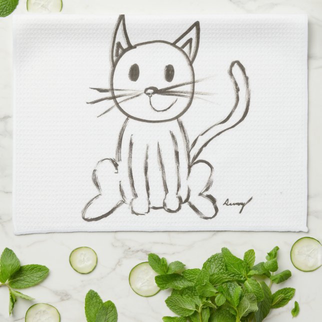 Paskrivet Kattunge Kitchen Towel Kökshandduk (Vikta)
