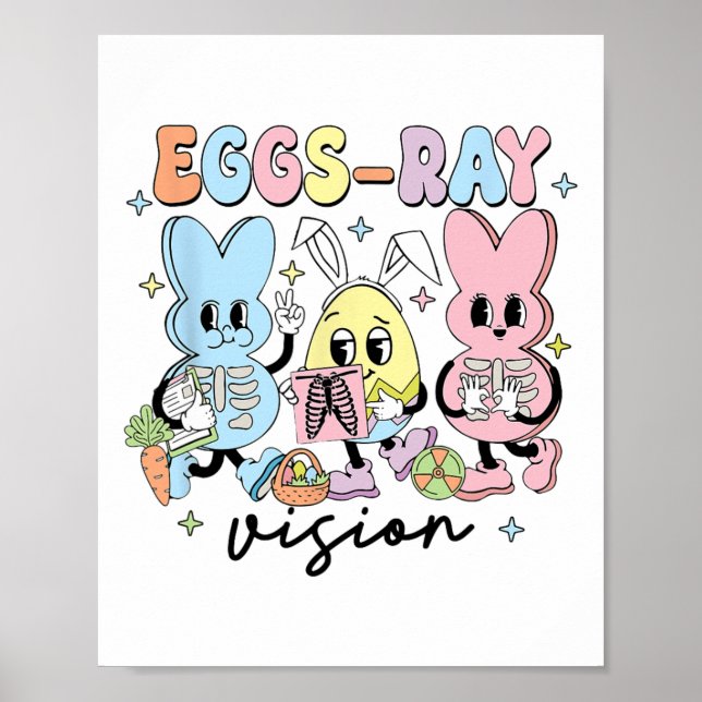Påskröntgenkanin Ägg-ray Vision Röntgen Tech R Poster (Framsidan)