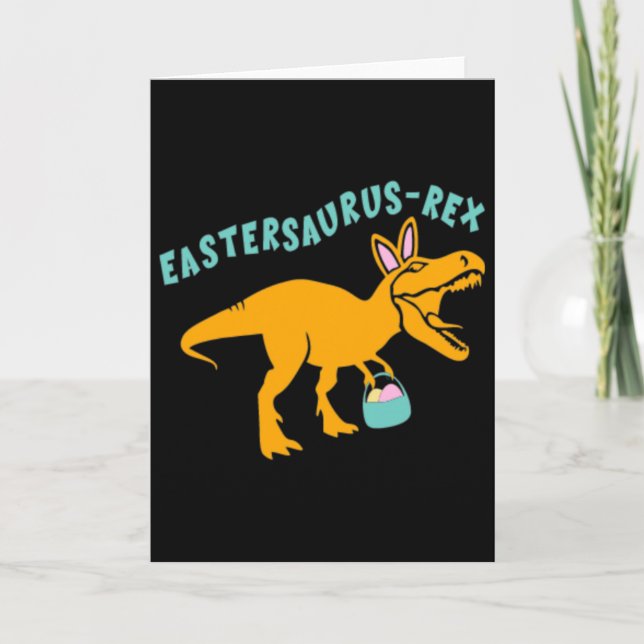 Påsksaurus Påsk Dinosaurie Present För Tonårspojka Kort (Framsida)