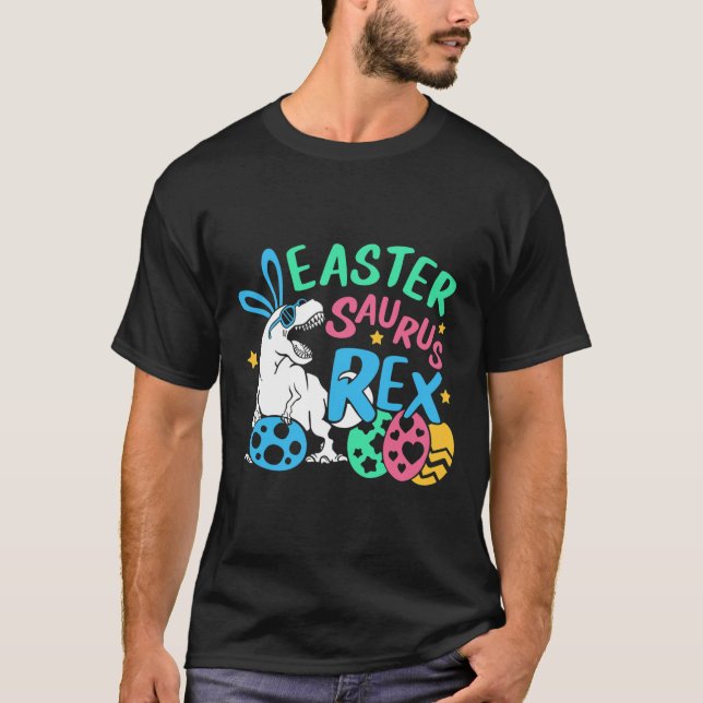 Påsksaurus T-Rex Påskdagströja, söt påskhare T Shirt (Framsida)