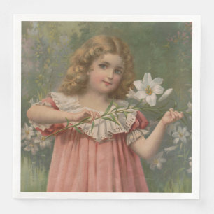 Påskskönheter, Vintageillustration, 1898 Pappersservett