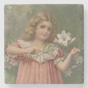 Påskskönheter, Vintageillustration, 1898 Stenunderlägg