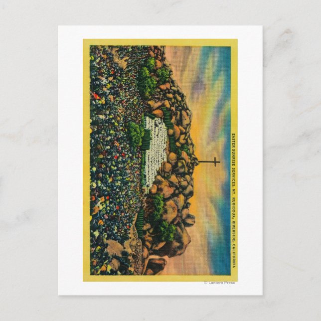 Påsksoluppgång som är tjänste- på Mt. Rubidoux Helg Vykort (Framsida)