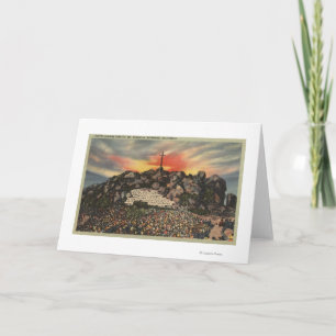 Påsksoluppgång som är tjänste- på Mt. Rubidoux Helgkort