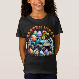 Påskstämning Dino på monstertruck med påskägg T Shirt