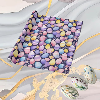 Påsktema ägg vattenfärg livlig lila presentpapper