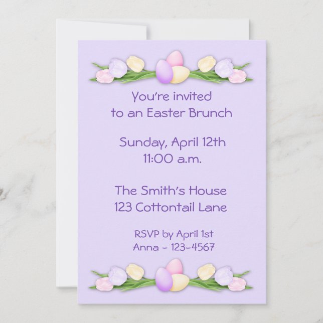 Påsktulpaninbjudan Inbjudningar (Framsida)