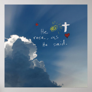 Påskuppståndelsen som han är uppstigna Jesus, s Poster