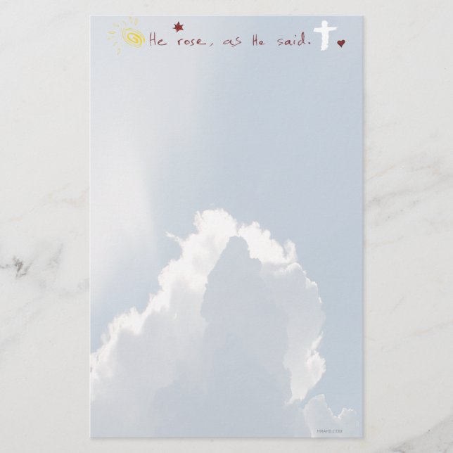 Påskuppståndelsen som han är uppstigna Jesus, steg Brevpapper (Framsida)