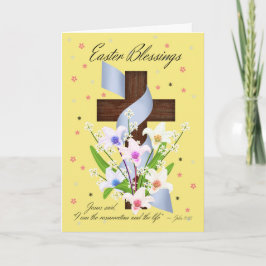Påskvälsignelser - kor och blommor - påskkort helgkort
