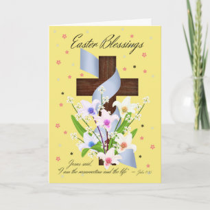 Påskvälsignelser - kor och blommor - påskkort helgkort