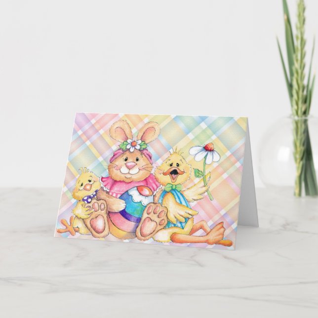 Påskvänner - hälsningkort helgkort (Framsida)