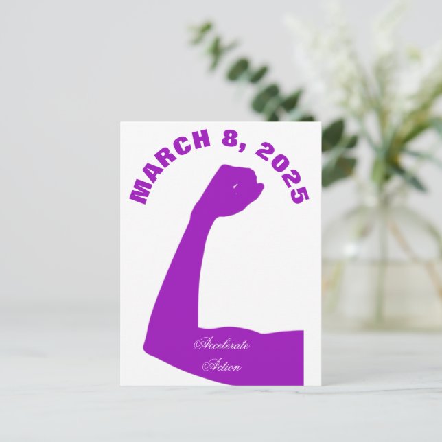 Påskynda åtgärd 8 Kvinnodagen 2025 Vykort (Stående Fram)