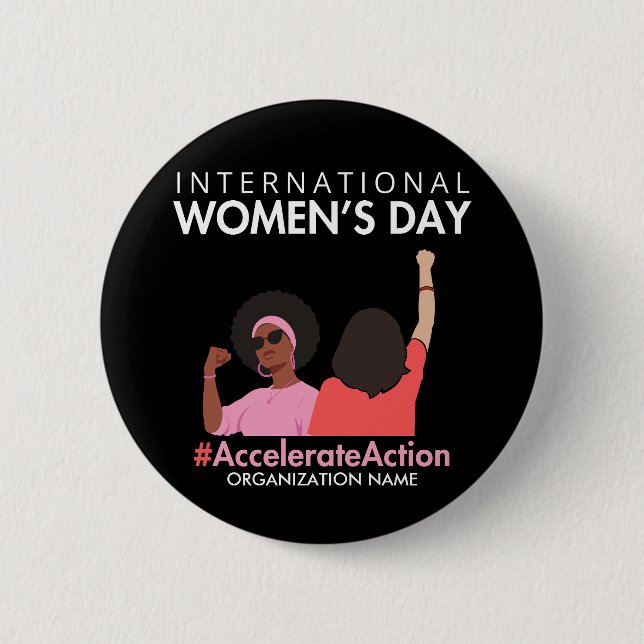 Påskynda handling Internationella kvinnodagen Knapp (Framsida)