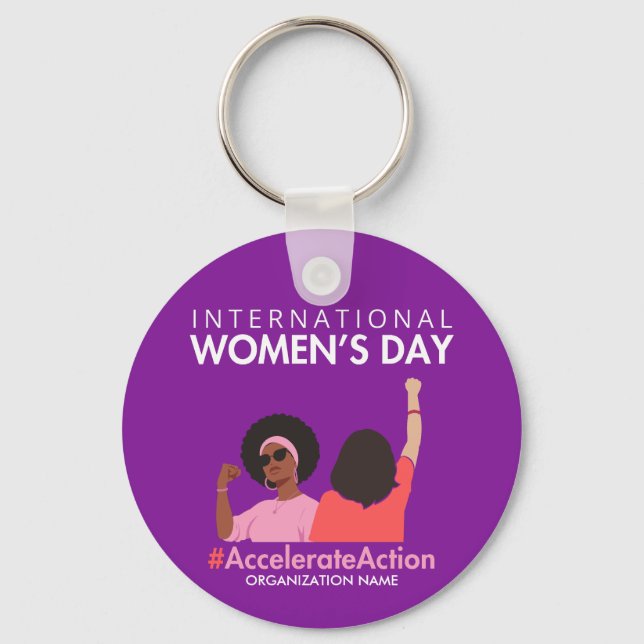 Påskynda insatser Internationell Kvinnodagen 2025 Nyckelring (Framsida)