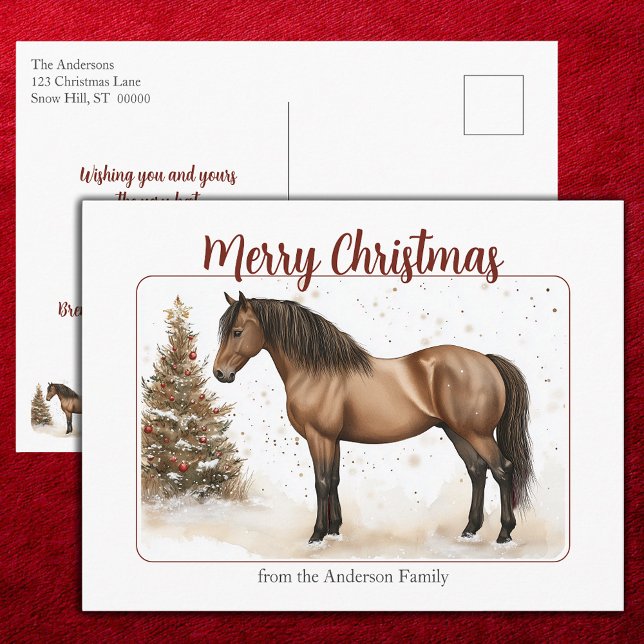 Paso Fino God Jul Holiday Konsthäfte Helg Vykort (Paso Fino Merry Christmas Holiday Artwork Postcard)
