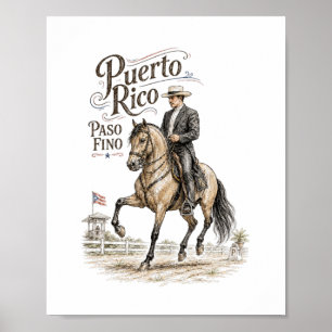 Paso Fino-häst Puerto Rico Poster