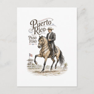 Paso Fino-häst Puerto Rico Vykort