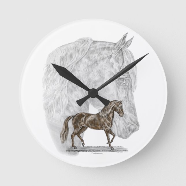 Paso Fino Horse Art Rund Klocka (Framsida)