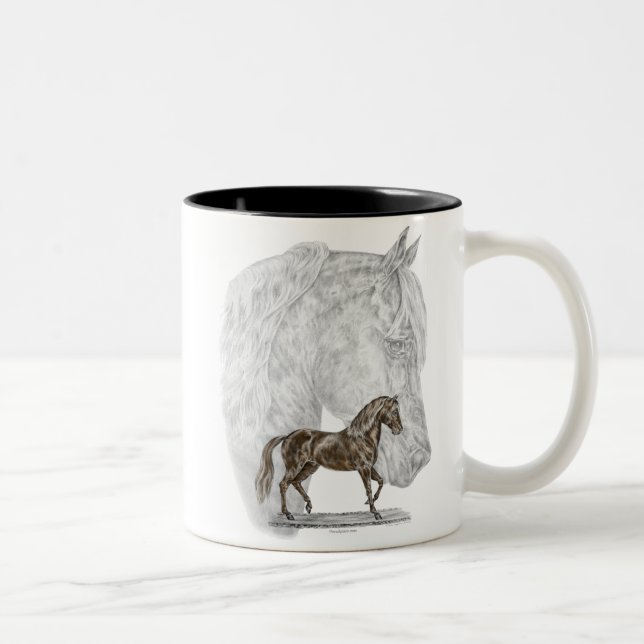 Paso Fino Horse Art Två-Tonad Mugg (Höger)