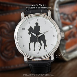 Paso Fino Horse och Rider Silhouette Armbandsur